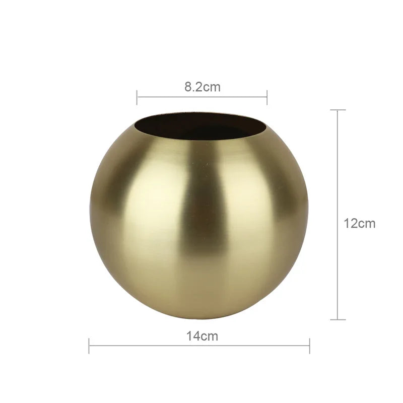 Stainless Steel Scandinavian Flower Vase in Gold, Black, and Rose Gold