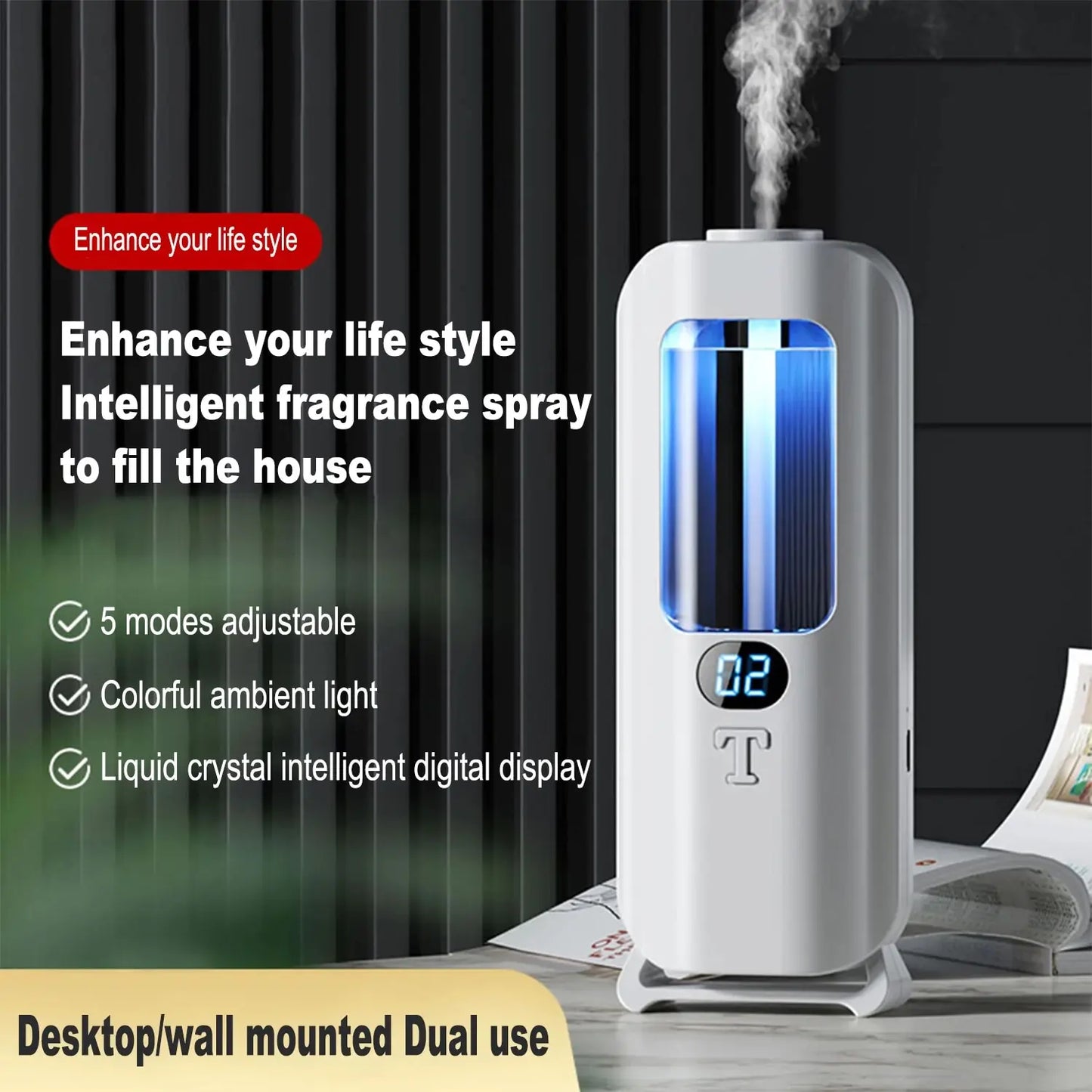 Rechargeable Essential Oil Diffuser with 5 Modes