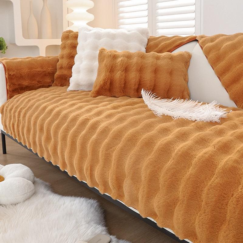 Comfy Plush Sofa Cover for All Seasons