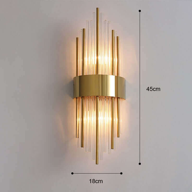 Art Deco Gold Wall Lights with Up & Down Shades