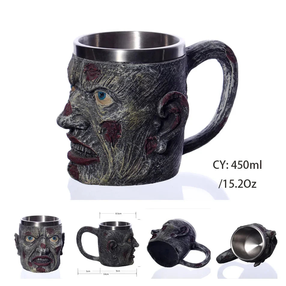 Medieval Dragon Resin and Stainless Steel Mug 600ml
