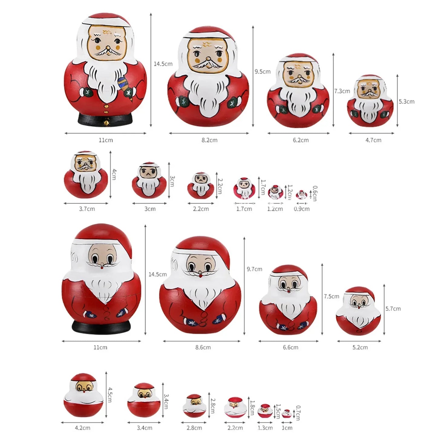 Wooden Russian Matryoshka Dolls Set of 10