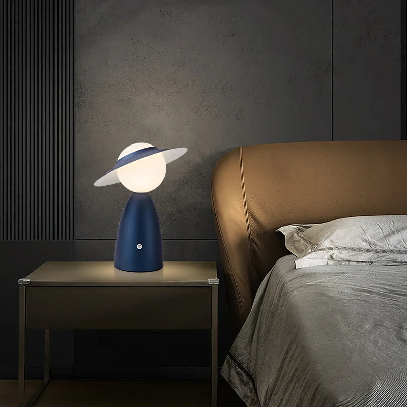 Cordless Touch Control Hat-Shaped Table Lamp