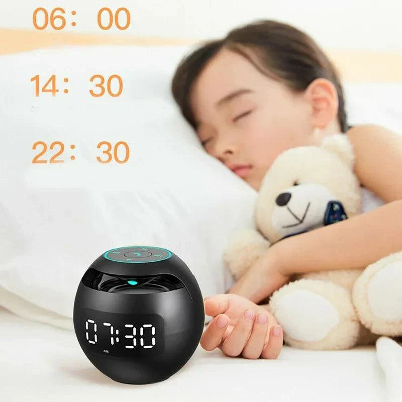 Bluetooth Speaker Alarm Clock with LED Night Light and 2200 mAh Battery