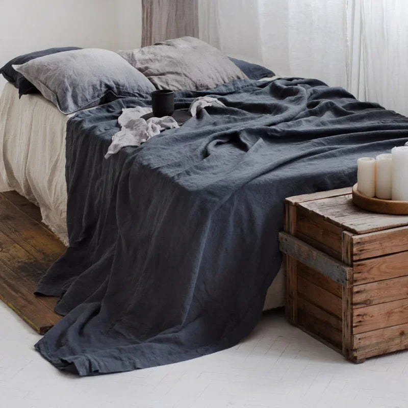 Breathable 100% Linen Bed Sheet for Cool Sleep