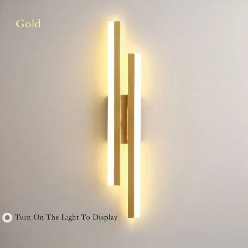 Modern Black and Gold LED Wall Lamp with Acrylic Shade