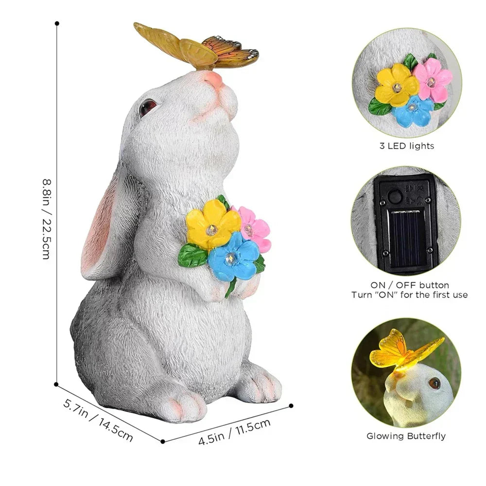 Butterfly and Floral Bunny Garden Light