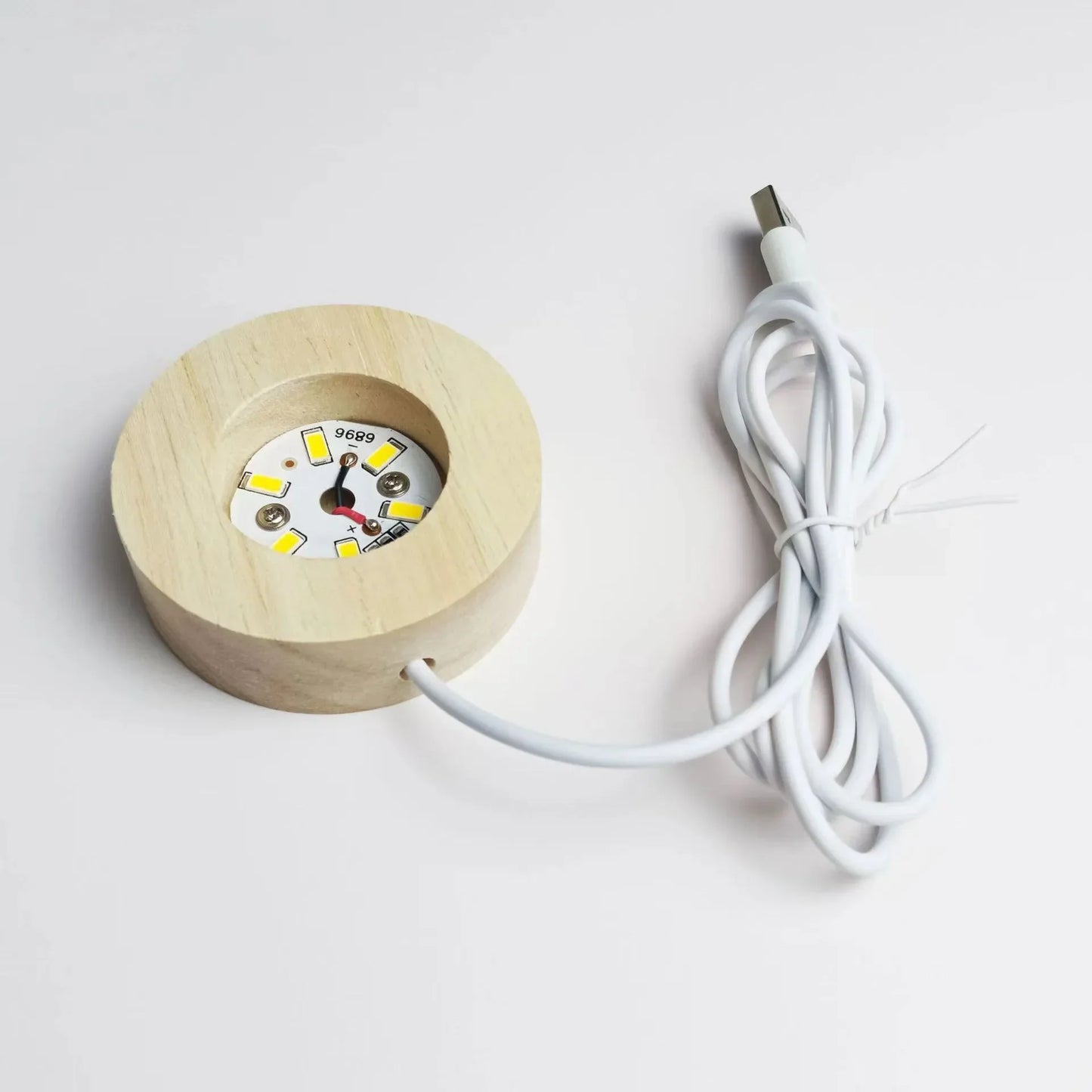 Milky Way Crystal Ball Night Light with Wooden Base