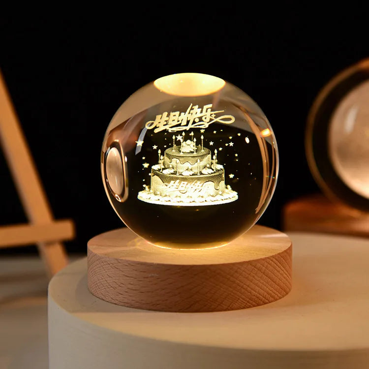 3D Crystal Night Light – Unique Glass Gift for All Occasions
