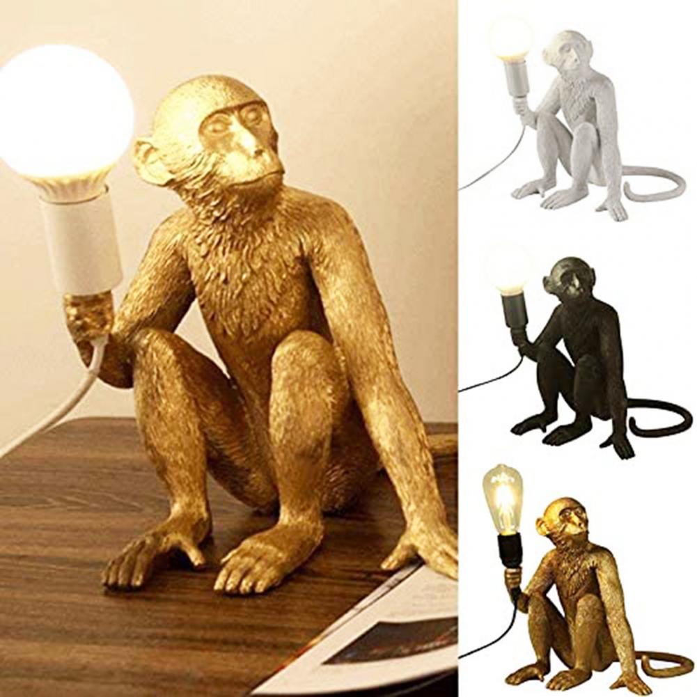 Sitting Monkey Table Lamp in Durable Resin