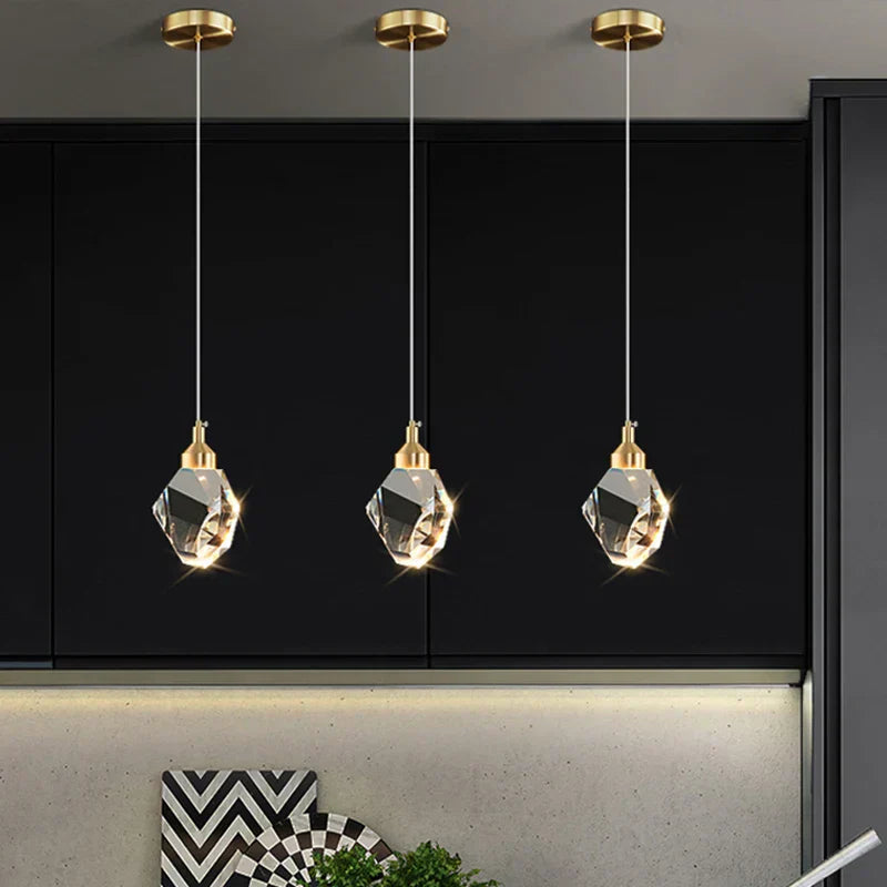 Crystal Pendant Light with Energy-Efficient LED Bulbs
