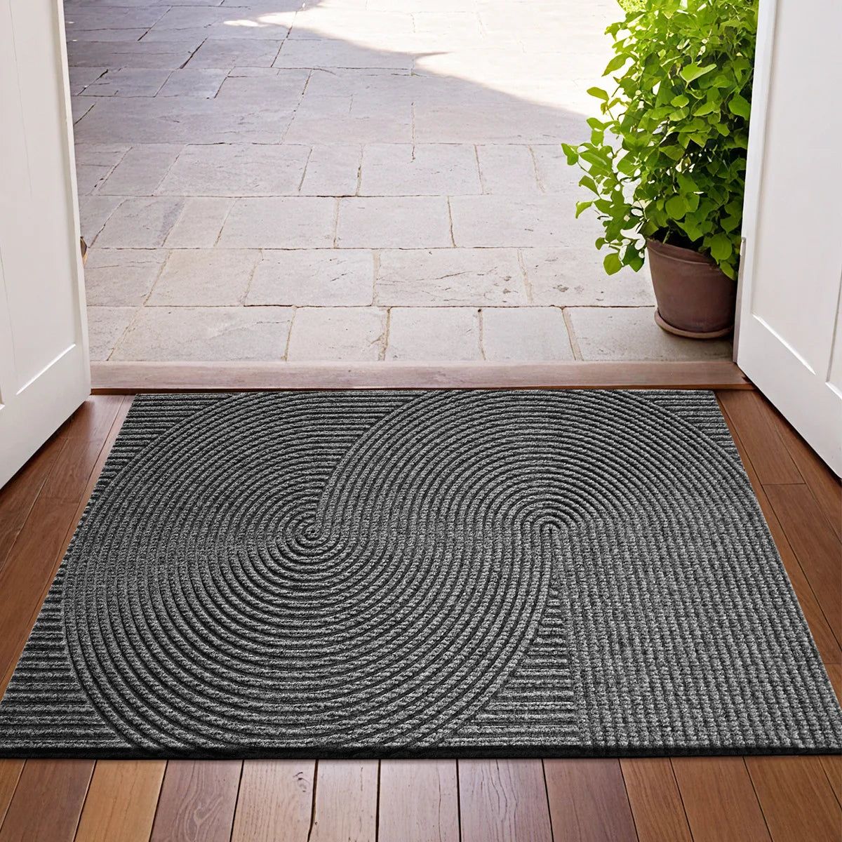 3D Groove Non-Slip Doormat for Indoor and Outdoor Use