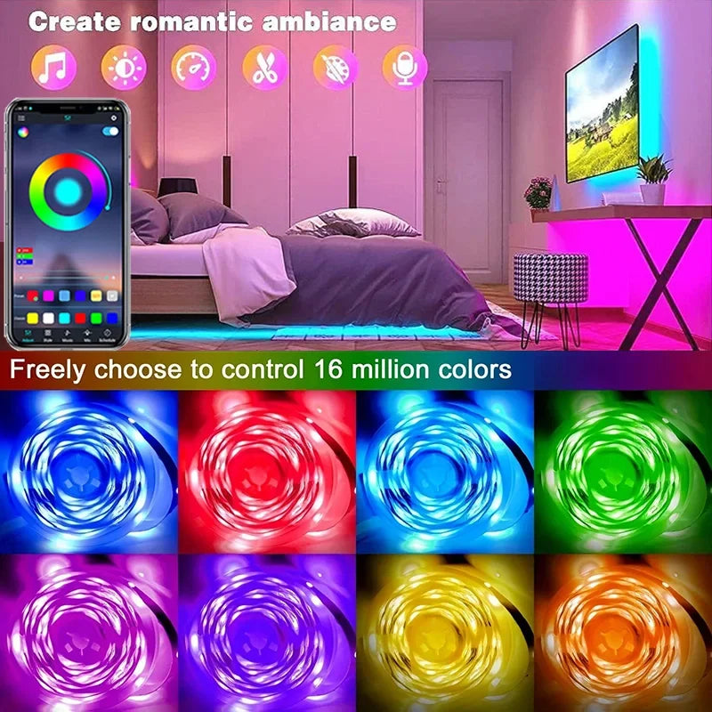 USB RGB LED Strip Lights with App Control for TV and Room Decor