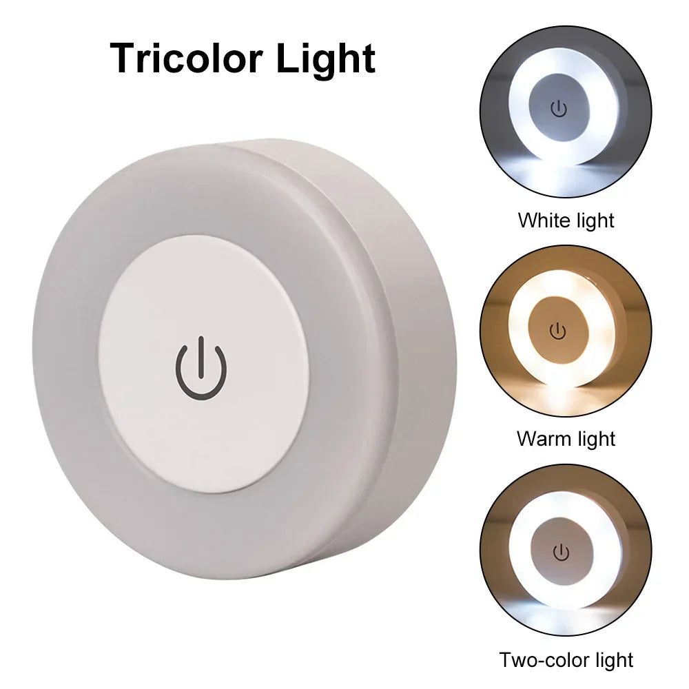 Magnetic Touch LED Night Light - USB Rechargeable, Dimmable Warm & Cool Light