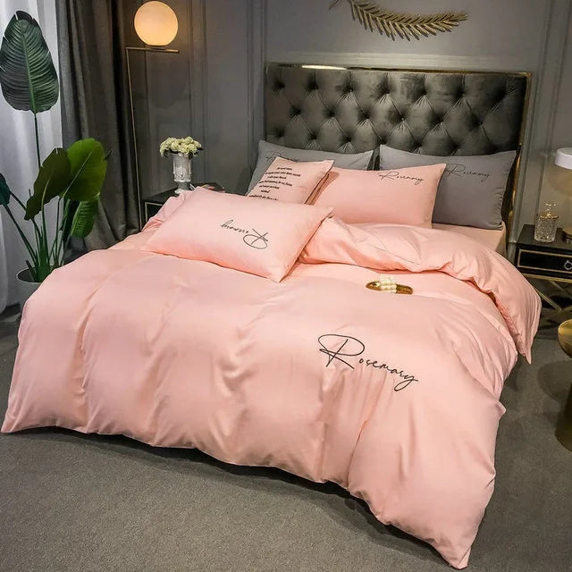Elegant Embroidered Duvet Cover - Luxury Bedding