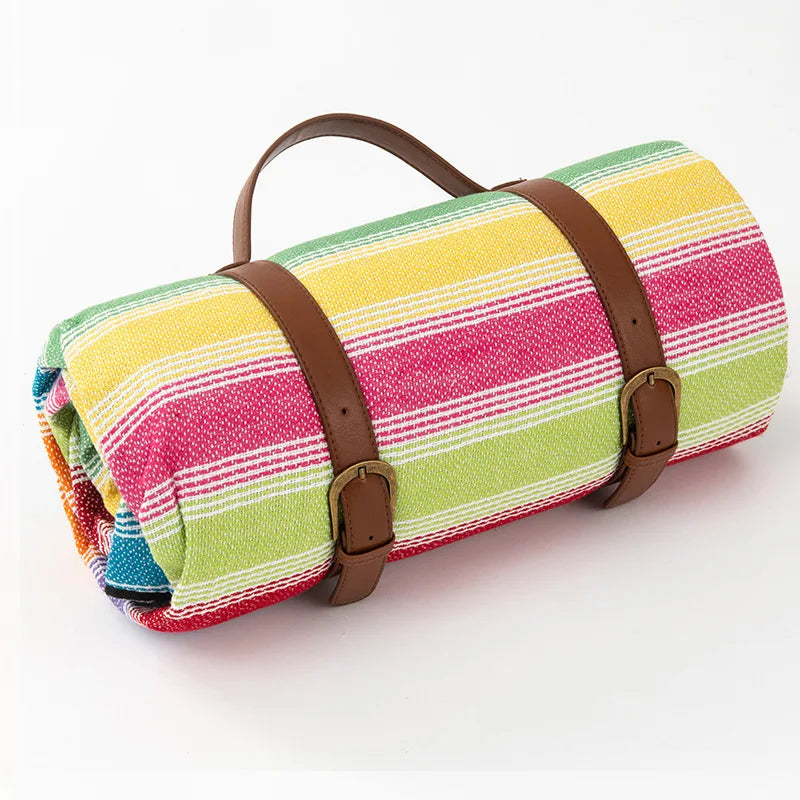 Waterproof Picnic Blanket with Soft Foam Filling and Carry Handles