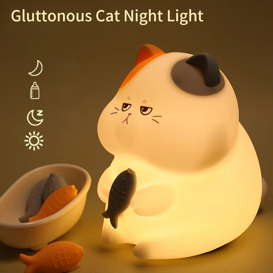 Rechargeable Silicone Cat Night Light with Touch Control