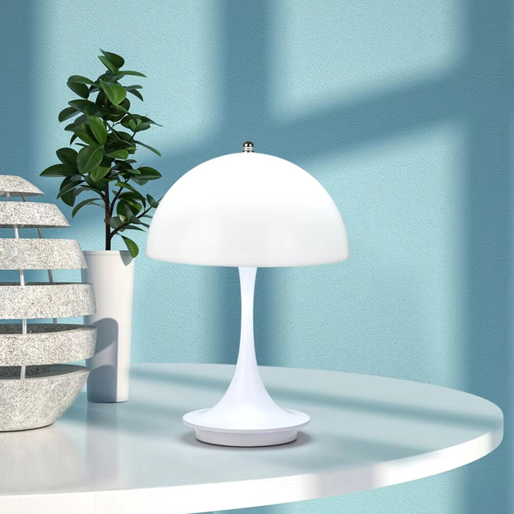 Wireless Rechargeable LED Table Lamp with Dome Shade