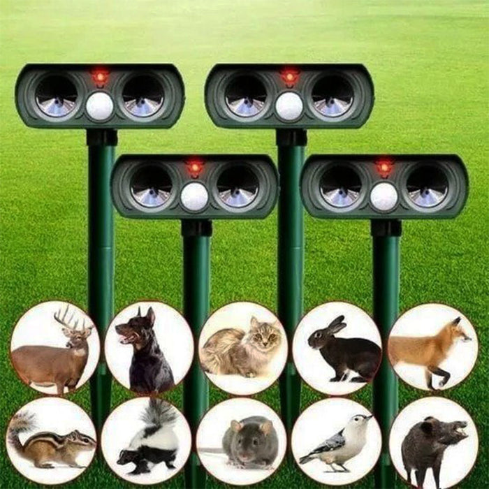 Solar-Powered Ultrasonic Animal Repeller with Motion Sensor