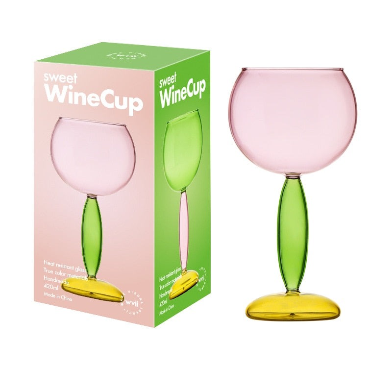 Borosilicate Glass Wine Glass - 3 Colors