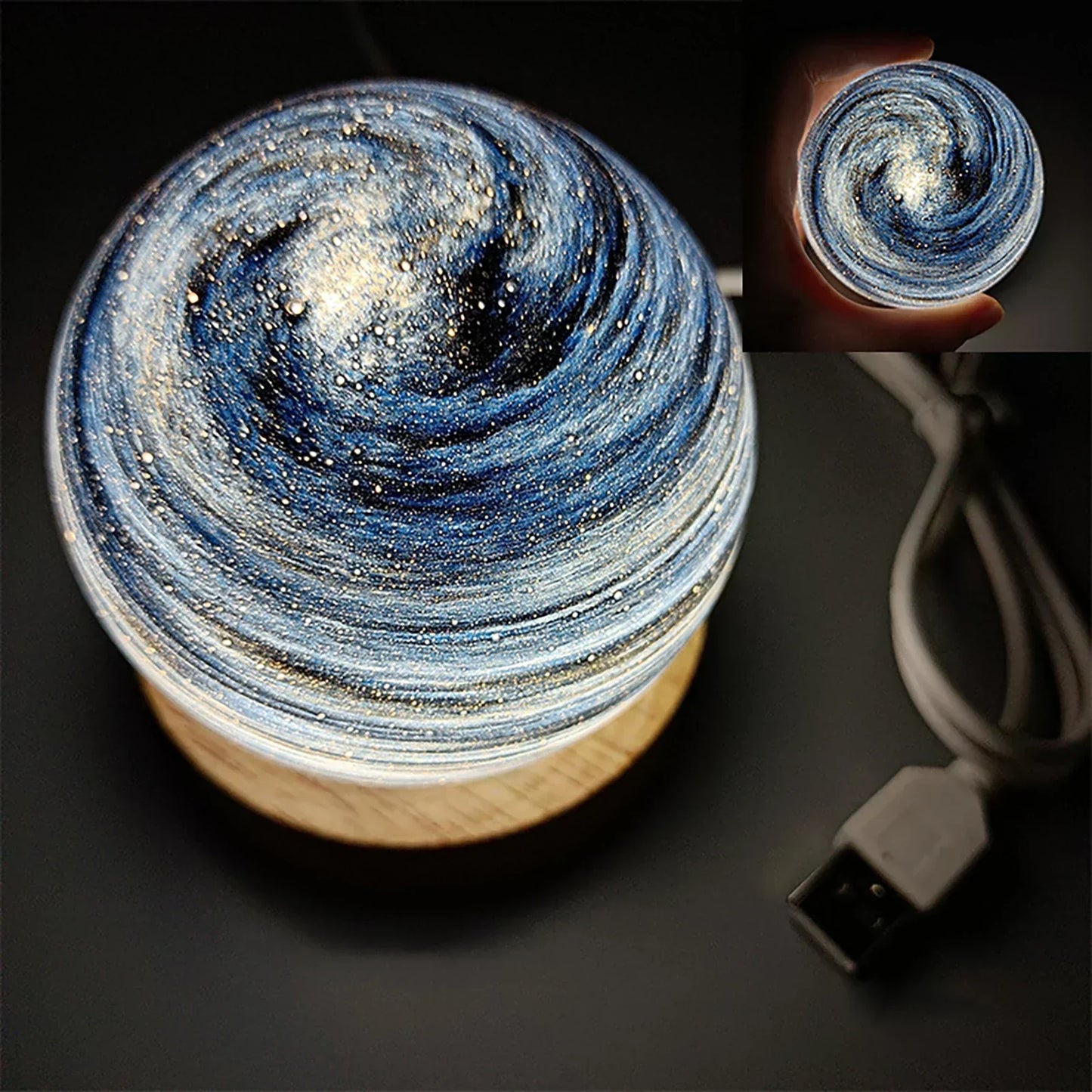 3D Crystal Planet Mini Night Lamp - LED Galaxy Decor