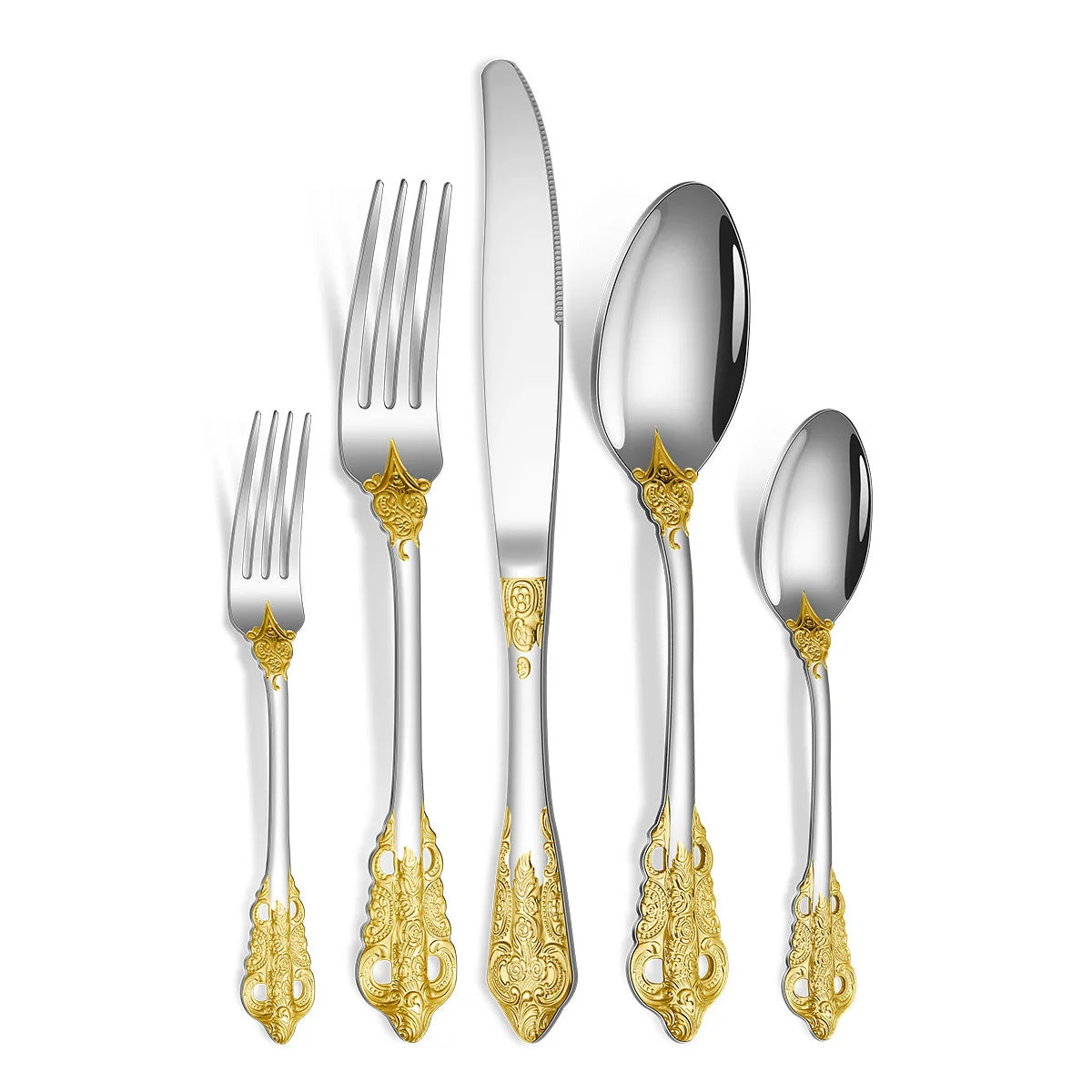 Gold-Plated Stainless Steel Cutlery Set