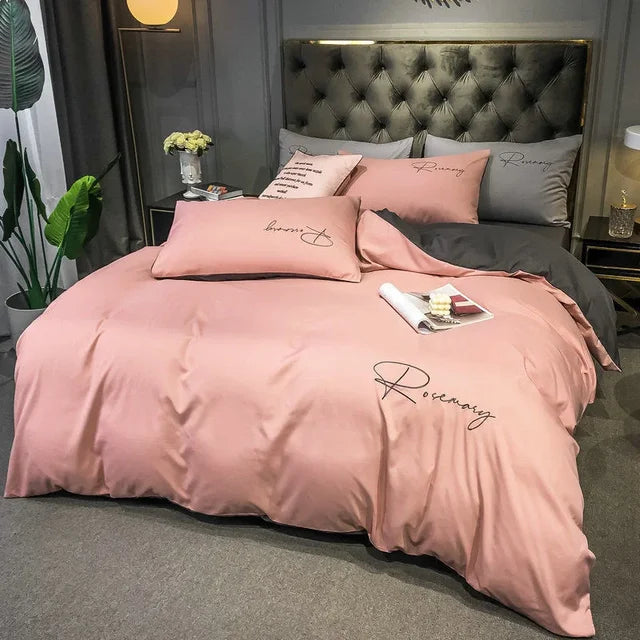 Elegant Embroidered Duvet Cover - Luxury Bedding