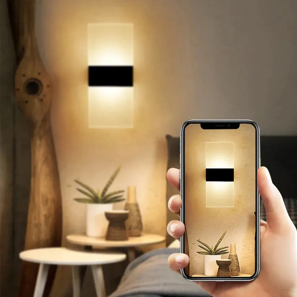 USB Rechargeable Touch Panel Wall Light - Modern Acrylic Design