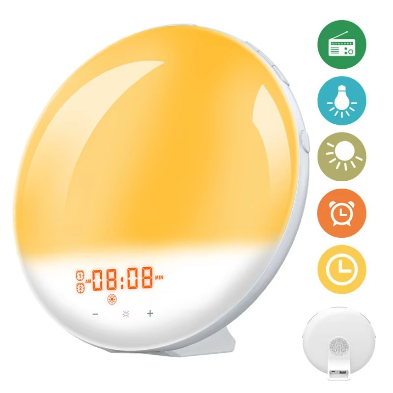 Sunrise Simulation Alarm Clock with FM Radio and Night Light