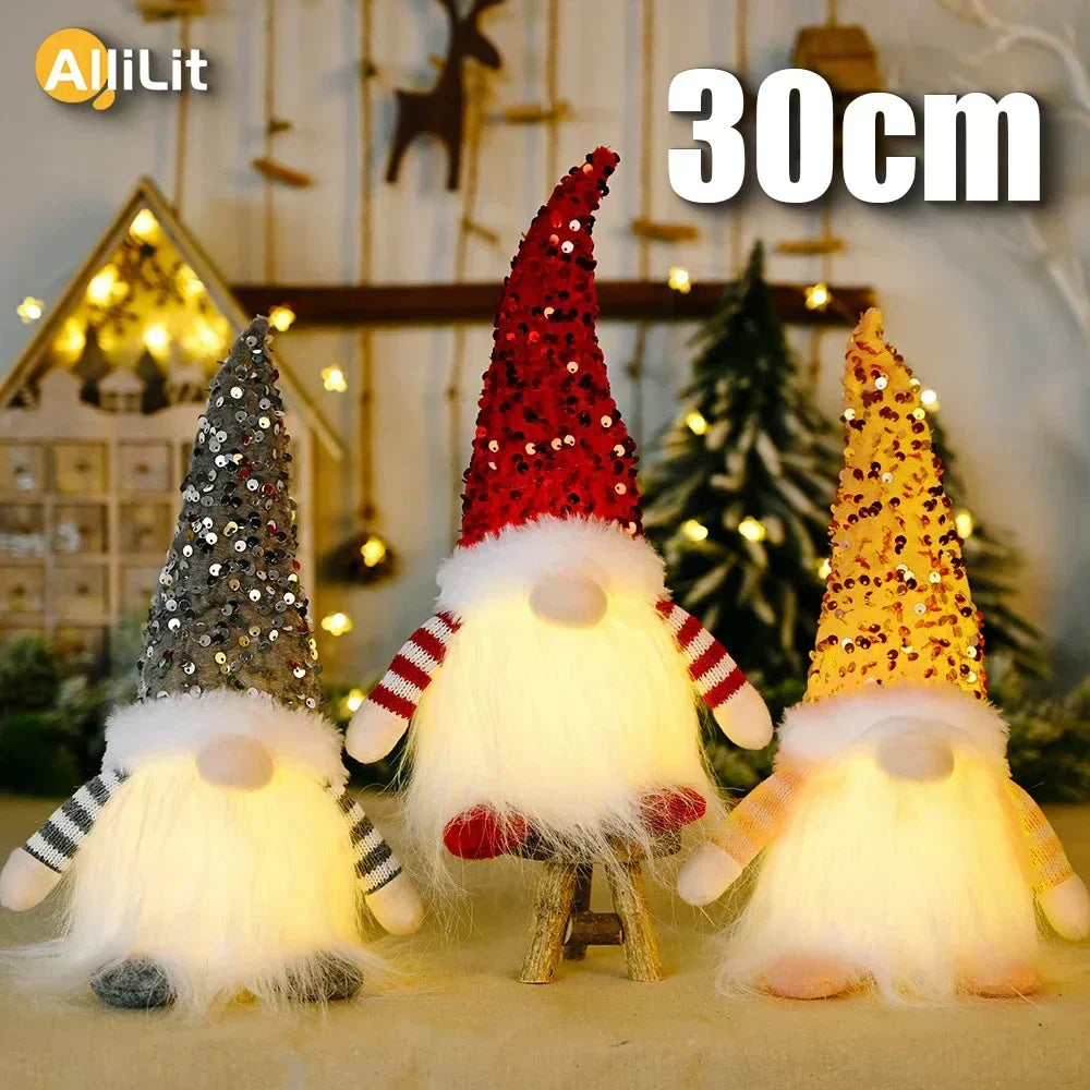 LED Knitted Christmas Gnome with Night Light