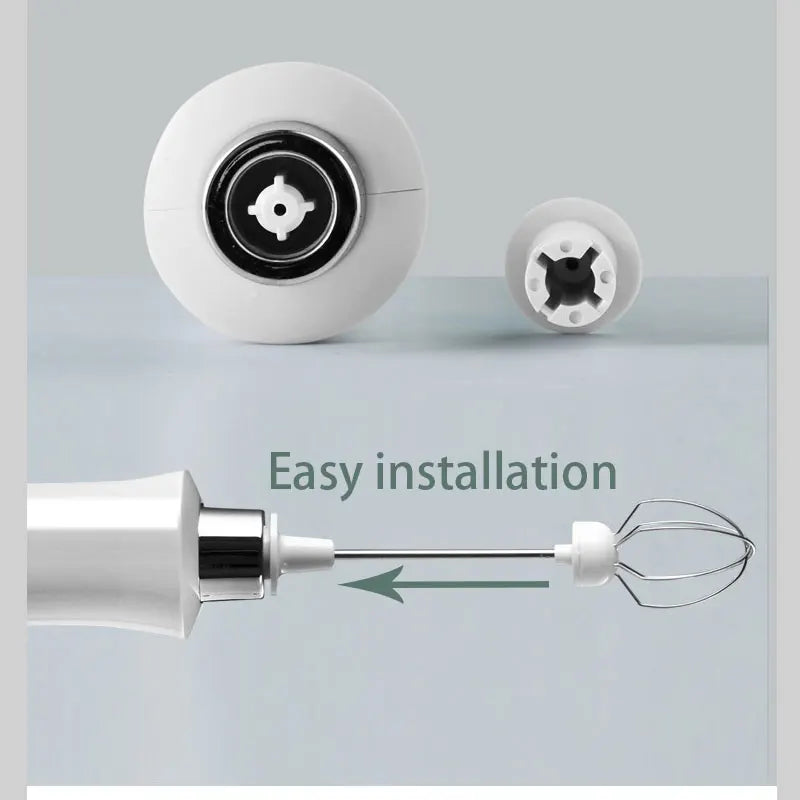 Rechargeable Electric Milk Frother with Whisk Attachments