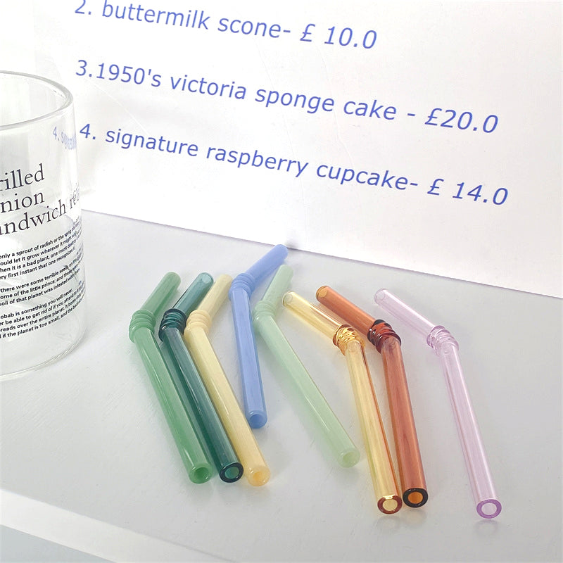 Reusable Borosilicate Glass Straws Set of 4