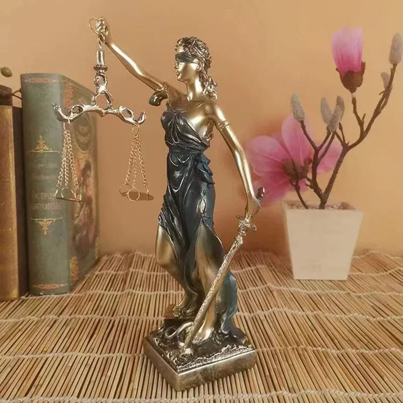 Bronze Greek Goddess of Justice Statue Resin Sculpture