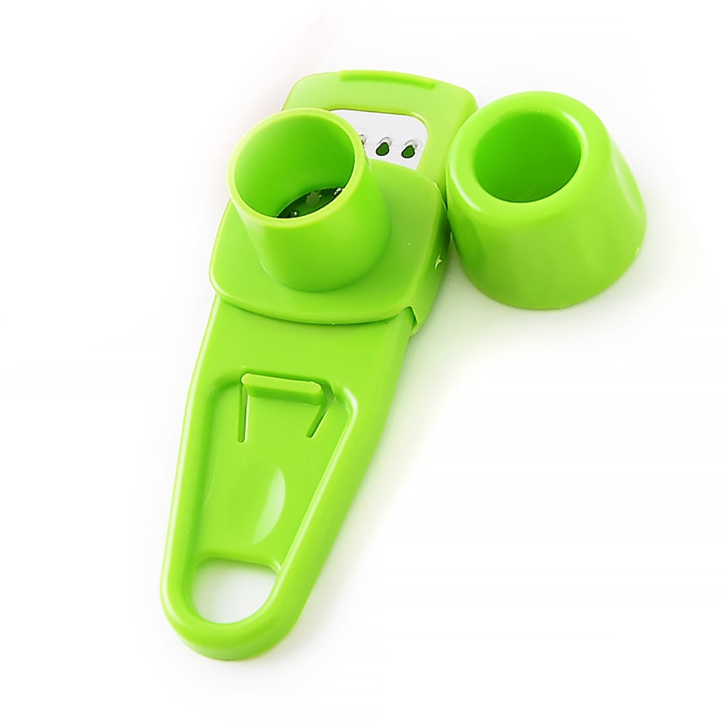 Stainless Steel Garlic Press and Chopper with Ergonomic Handle