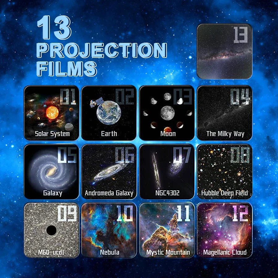 13-in-1 HD Star Projector Night Light with Rotating Galaxy and Nebula Effects