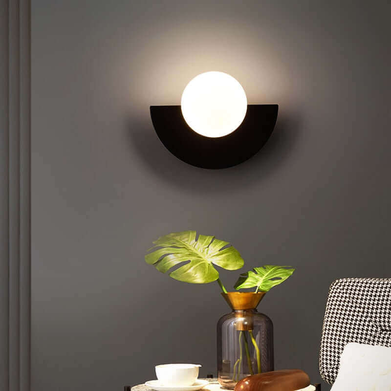 Half Moon Scandinavian Wall Light with LED and Touch Switch