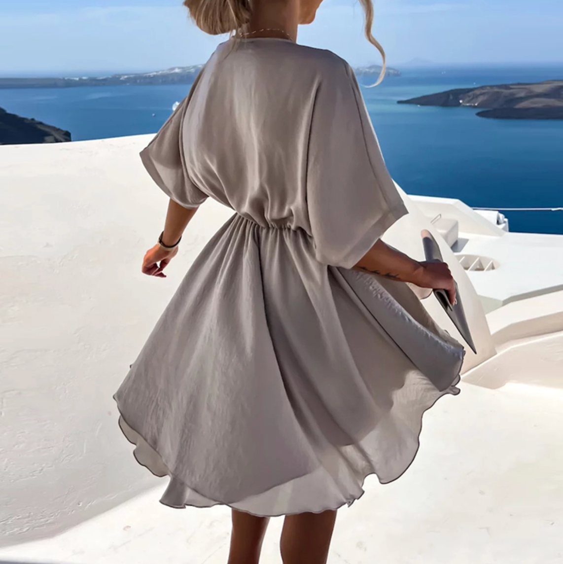 V-Neck Loose Fit Women's Summer Dress