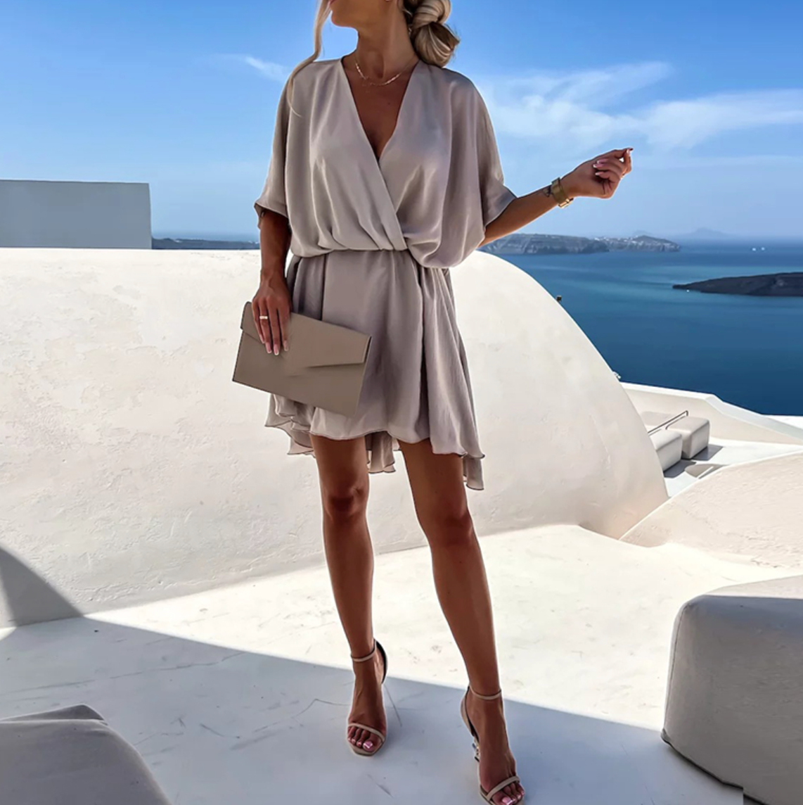 V-Neck Loose Fit Women's Summer Dress