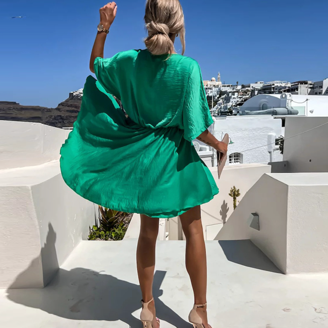 V-Neck Loose Fit Women's Summer Dress