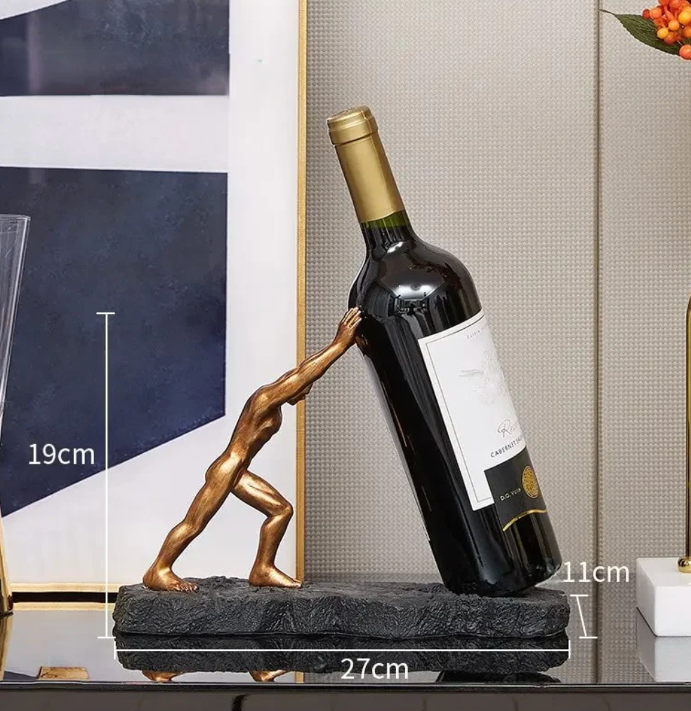Premium Metal Wine Bottle Holder - Contemporary Gold or Silver Design