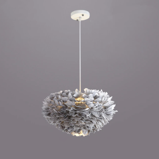 Feather Pendant Lamp in Ivory and Anthracite