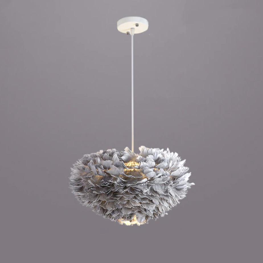 Feather Pendant Lamp in Ivory or Anthracite