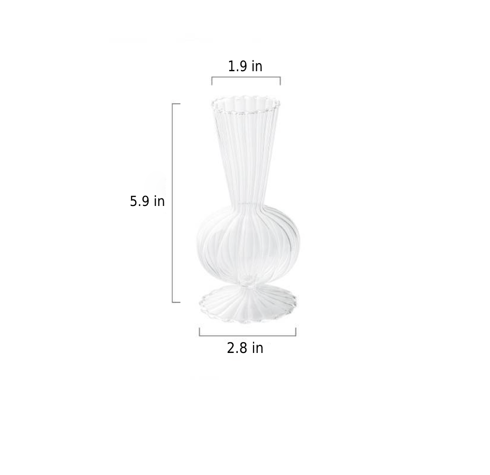 Textured Petal Glass Vase - Elegant Home Decor Accent