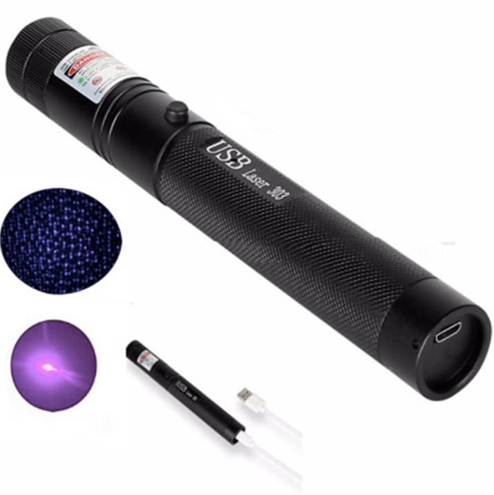 Rechargeable USB Laser Pointer with Adjustable Focus and Safety Lock