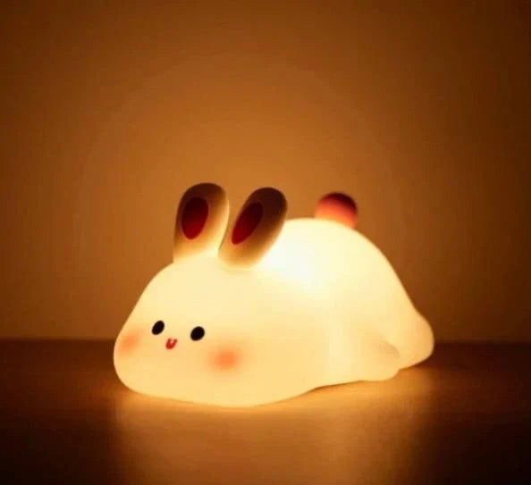 Dimmable Bunny LED Night Light - Rechargeable Silicone Design