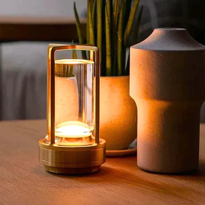 Crystal Rechargeable Table Lamp with Dimmable Lighting
