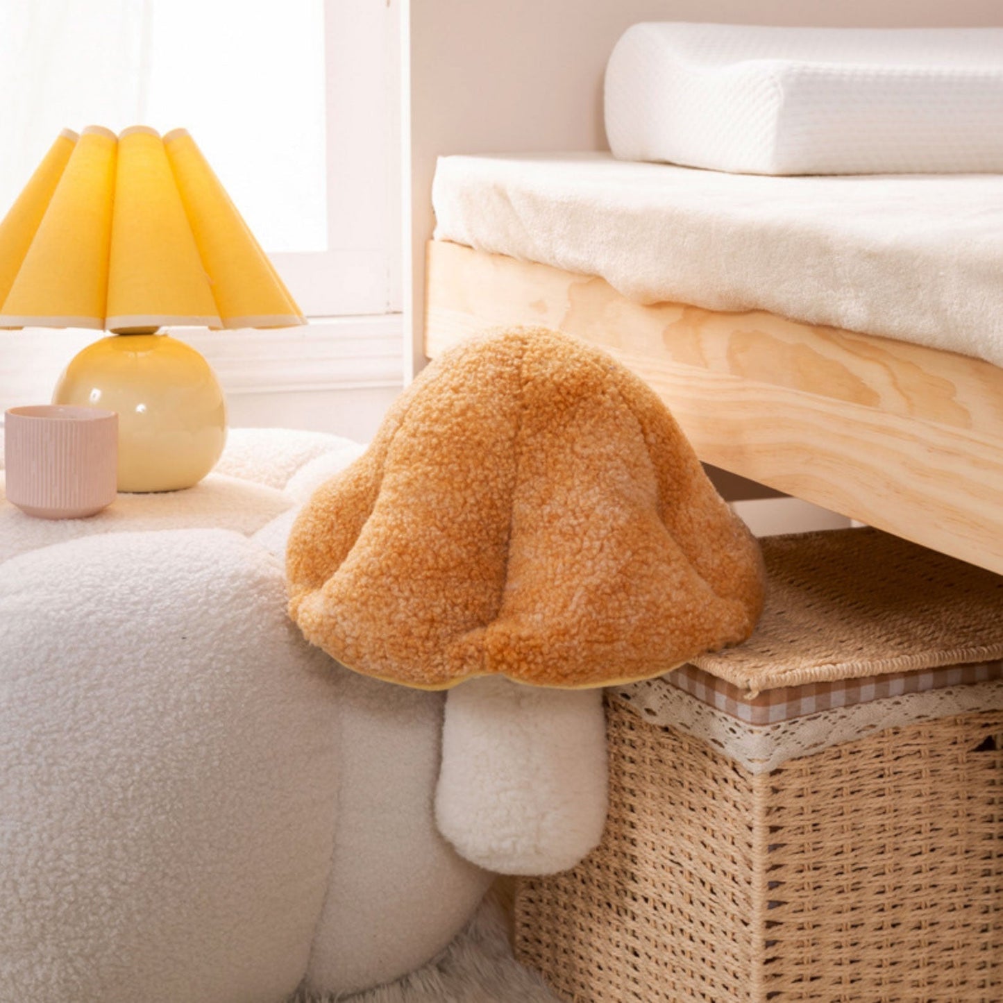 Fluffy Mushroom Shaped Pillow - Soft Polyester Cushion