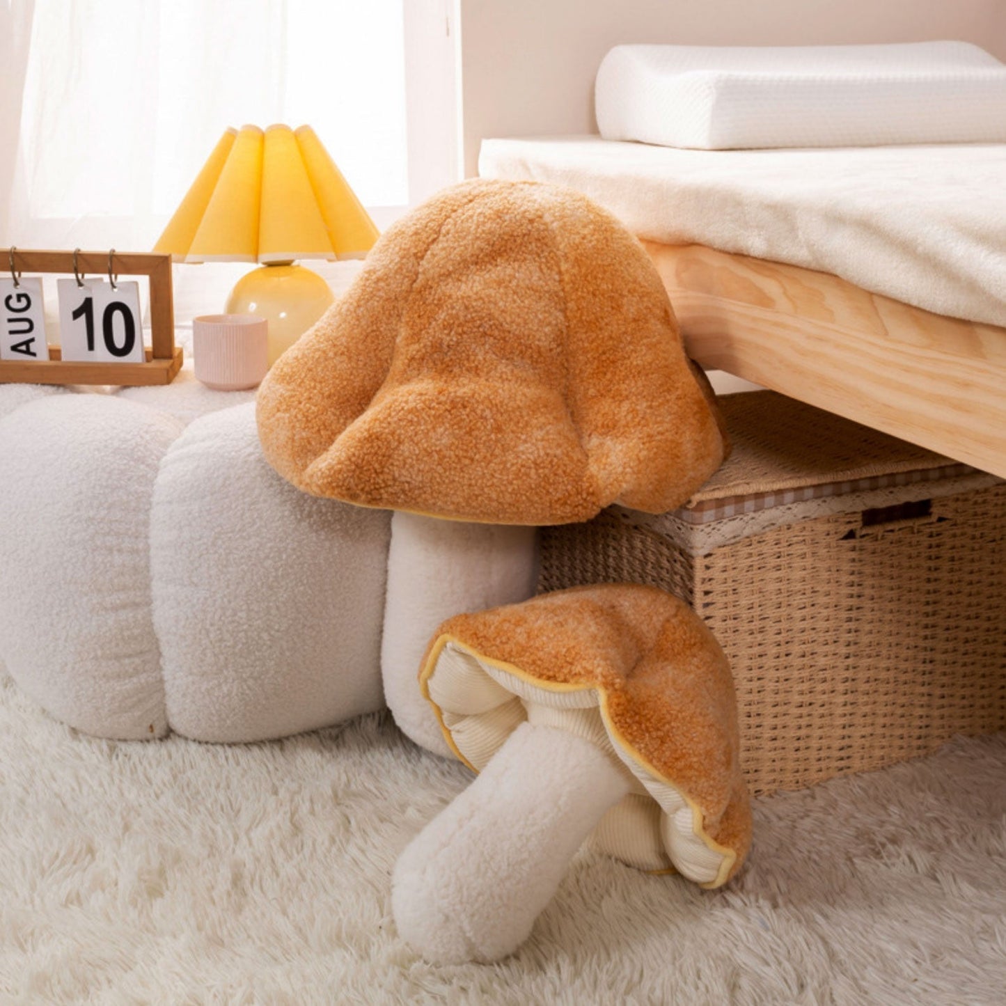 Fluffy Mushroom Shaped Pillow - Soft Polyester Cushion