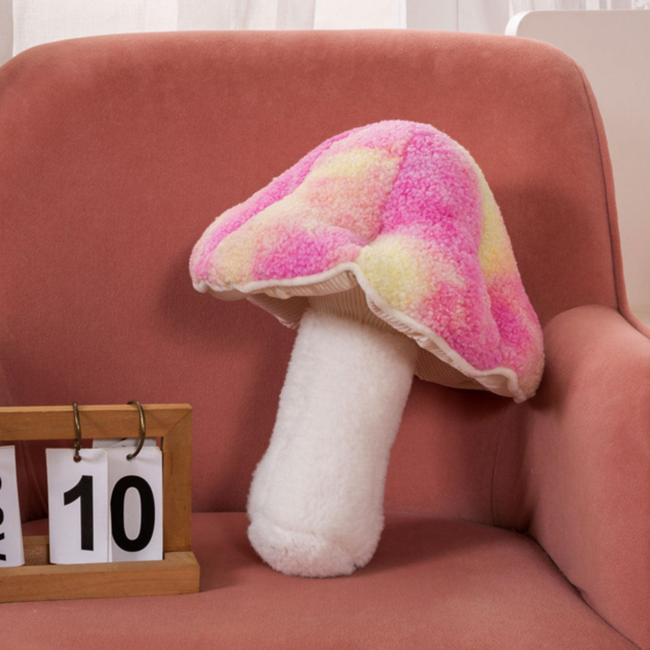 Fluffy Mushroom Shaped Pillow - Soft Polyester Cushion