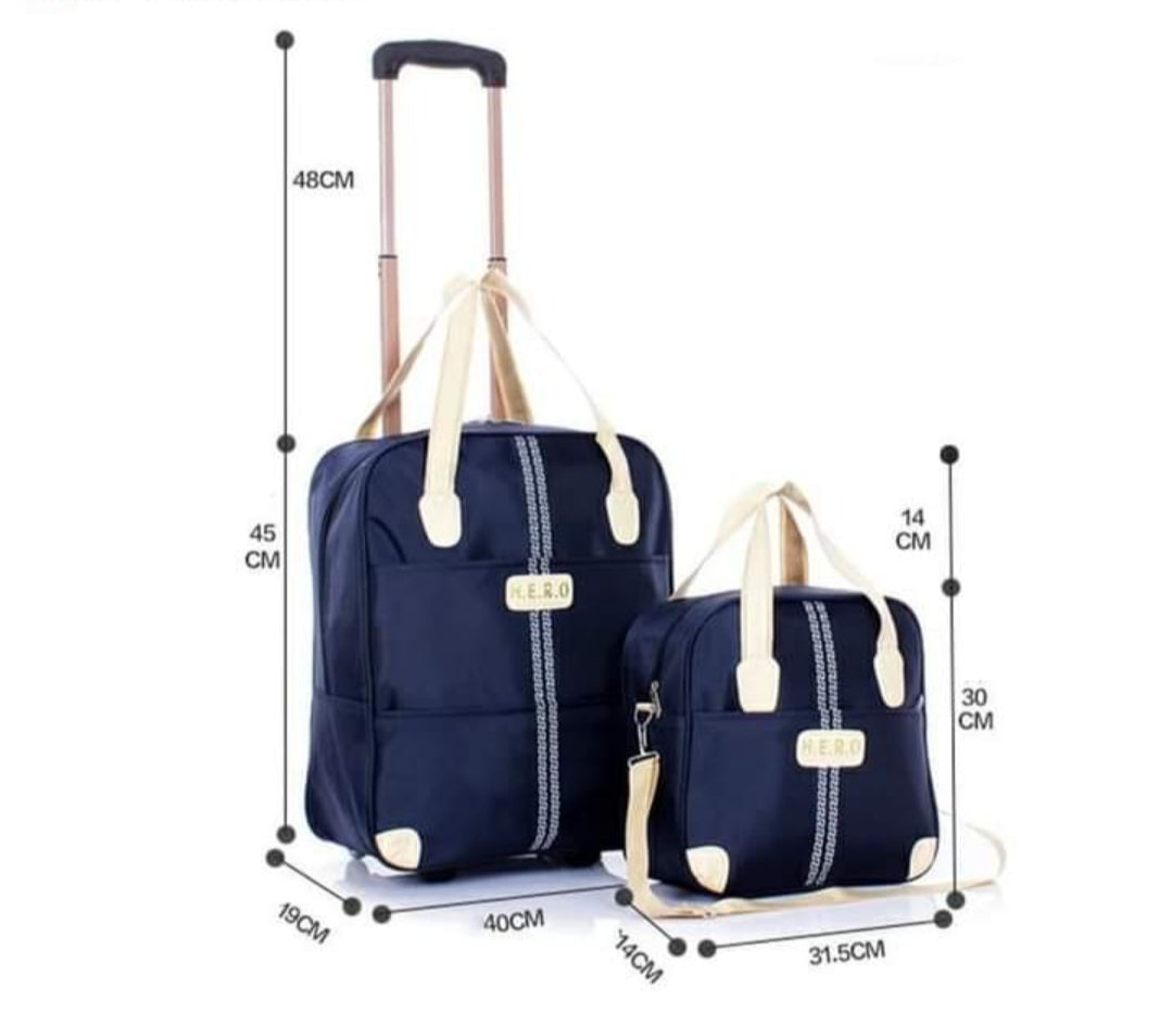 2 in 1 Trolley Travel Bag with Boarding Bag Set